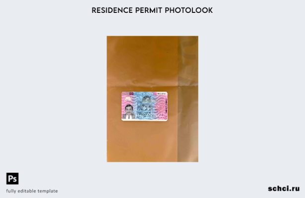 цифровая загрузка Вид на жительство во Франции (Titre de séjour) шаблон фотоизоб